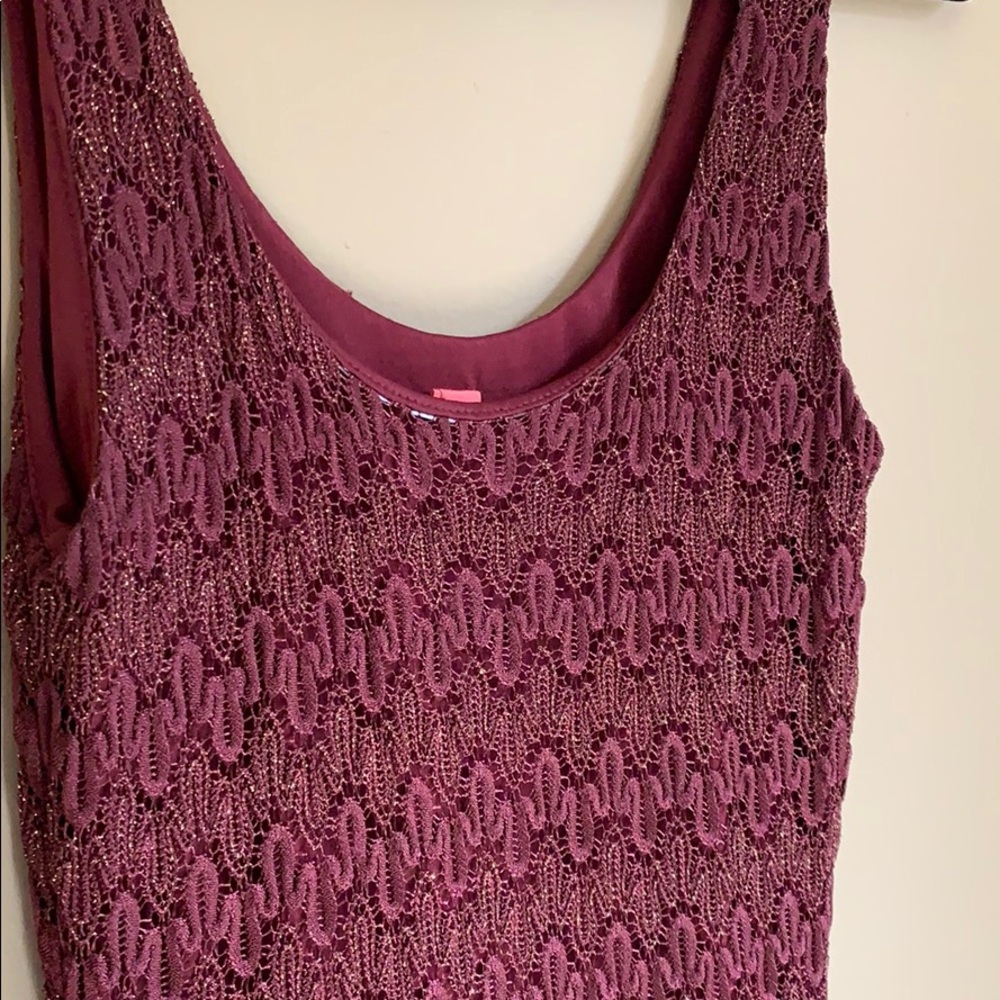 Deep red and gold party dress